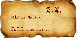 Rácz Matild névjegykártya